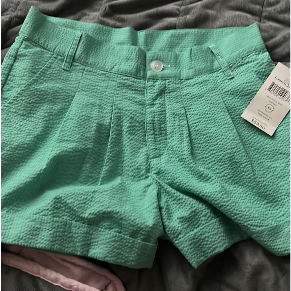 Lauren James Bow Shorts Solid Seafoam size xsmall women’s